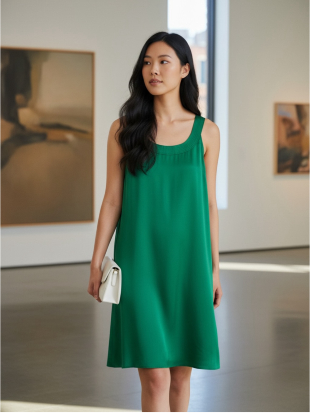 EUC Women's Lauren Ralph Lauren Green Sleeveless Midi Dress Size M